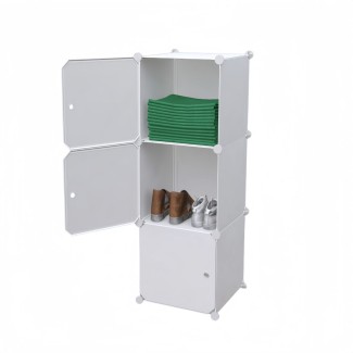 Dulap/Pantofar Modular, 3 usi, Naimeed D7924, 37x37x110cm, Alb