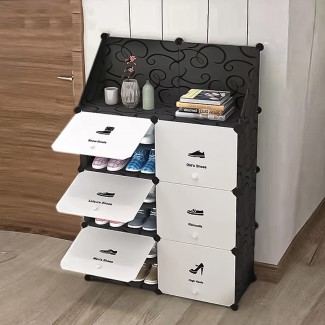 Pantofar modular, 12 Compartimente, D4100, Negru Pantofar modular, 12 Compartimente, D4100, Negru