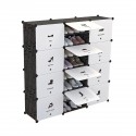 Pantofar modular, 24 Compartimente, D4144, Negru/Alb Pantofar modular, 24 Compartimente, D4144, Negru/Alb