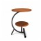 Masuta de Cafea, 2 Blaturi, Naimeed D7707, Design Modern, Cadru Metalic Negru si Blaturi MDF cu Aspect Lemn, pentru Living, Dormitor sau Birou, 40x30x57cm