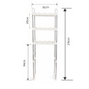 Raft pentru Baie deasupra Toaletei, Naimeed D7714, 3 Polite de Depozitare, 51x25x170cm, Alb