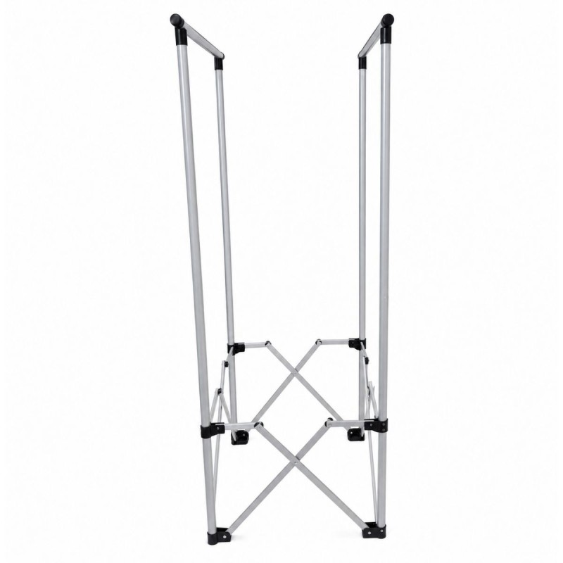 Organizator pentru Haine Pliabil, Naimeed D7716, Suport cu Bara pentru Umerase, Metal, 48x138cm, Argintiu/Negru Organizator pentru Haine Pliabil, Naimeed D7716, Suport cu Bara pentru Umerase, Metal, 48x138cm, Argintiu/Negru