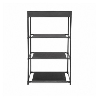 Raft Multifunctional, 4 Niveluri, Naimeed D7719, Cadru Metalic si Polite Textile, Negru, 39 x 20 x 65 cm