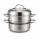 Oala pentru Gatit la Abur din Inox, Naimeed D7937, cu Capac si Insertoare pentru Abur, 3 Piese
