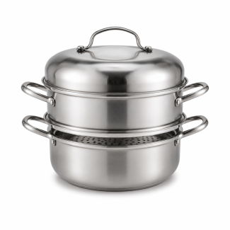 Oala pentru Gatit la Abur din Inox, Naimeed D7937, cu Capac si Insertoare pentru Abur, 3 Piese