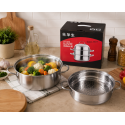 Oala pentru Gatit la Abur din Inox, Naimeed D7937, cu Capac si Insertoare pentru Abur, 3 Piese