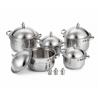 Set 5 Oale cu Capace din Inox, Naimeed D7940, Diferite Dimensiuni, Design Elegant, pentru Toate Tipurile de Aragaz Set 5 Oale cu Capace din Inox, Naimeed D7940, Diferite Dimensiuni, Design Elegant, pentru Toate Tipurile de Aragaz
