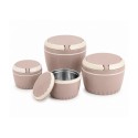 Set Caserole Termice cu Capac, Naimeed D7945, Crem, 18+20+22+24cm