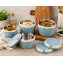 Set Caserole Termice cu Capac, Naimeed D7946, albastru