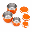 Set Caserole Termice cu Capac, Naimeed D7948, portocaliu