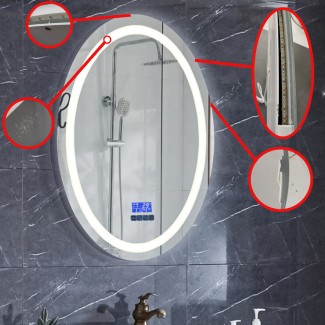 Resigilat: Oglinda de baie, D3315-1, cu iluminare Led, Dimensiuni 58.5x78.5 cm, Functii dezaburire, Bluetooth, Ceas, Termometru Resigilat: Oglinda de baie, D3315-1, cu iluminare Led, Dimensiuni 58.5x78.5 cm, Functii dezaburire, Bluetooth, Ceas, Termometru