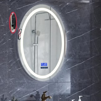 Resigilat: Oglinda de baie, D3315-2, cu iluminare Led, Dimensiuni 58.5x78.5 cm, Functii dezaburire, Bluetooth, Ceas, Termometru Resigilat: Oglinda de baie, D3315-2, cu iluminare Led, Dimensiuni 58.5x78.5 cm, Functii dezaburire, Bluetooth, Ceas, Termometru
