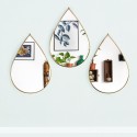 Set 3 Oglinzi Decorative, Naimeed D4604G, Auriu, 19x1x28 cm