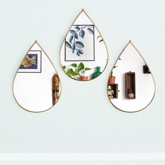 Set 3 Oglinzi Decorative, Naimeed D4604G, Auriu, 19x1x28 cm Set 3 Oglinzi Decorative, Naimeed D4604G, Auriu, 19x1x28 cm