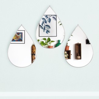 Set 3 Oglinzi Decorative, Naimeed D4604S, Argintiu, 19x1x28 cm