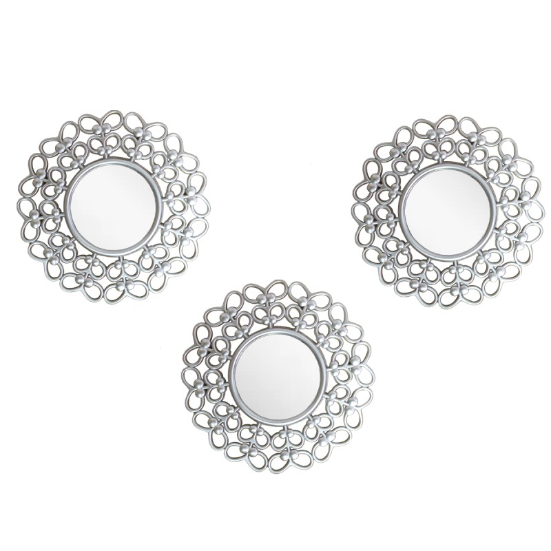 Set 3 Oglinzi Decorative de Perete, Naimeed D4621S, Arigntiu, Ø25x1 cm Set 3 Oglinzi Decorative de Perete, Naimeed D4621S, Arigntiu, Ø25x1 cm