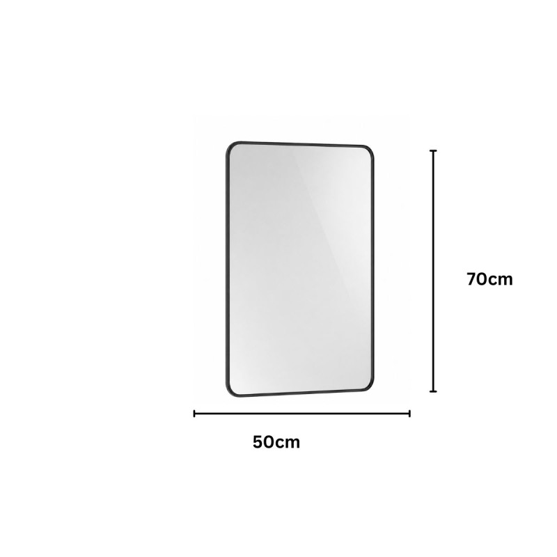 Oglinda Dreptunghiulara de Perete,  Naimeed D7971, Rama din Aluminiu, 50x70cm, negru