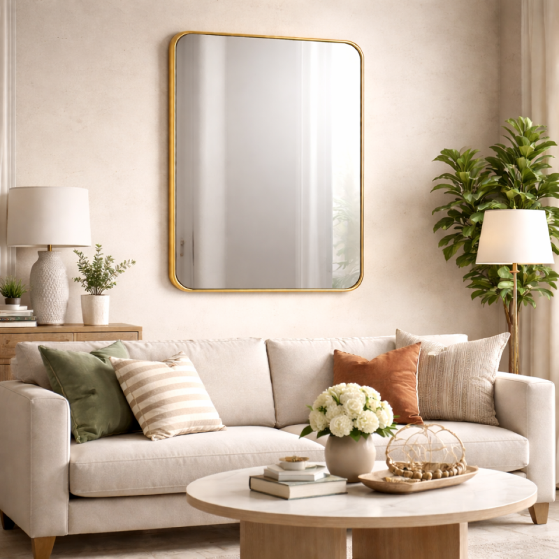 Oglinda de Perete, Naimeed D7973, Rama din Aluminiu, 50x70cm, argintiu Oglinda de Perete, Naimeed D7973, Rama din Aluminiu, 50x70cm, argintiu
