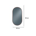 Oglinda Ovala de Perete, Naimeed D7975, Rama din Aluminiu, 60x90cm, auriu