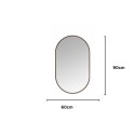 Oglinda Ovala de Perete, Naimeed D7976, Rama din Aluminiu, 60x90cm, maro