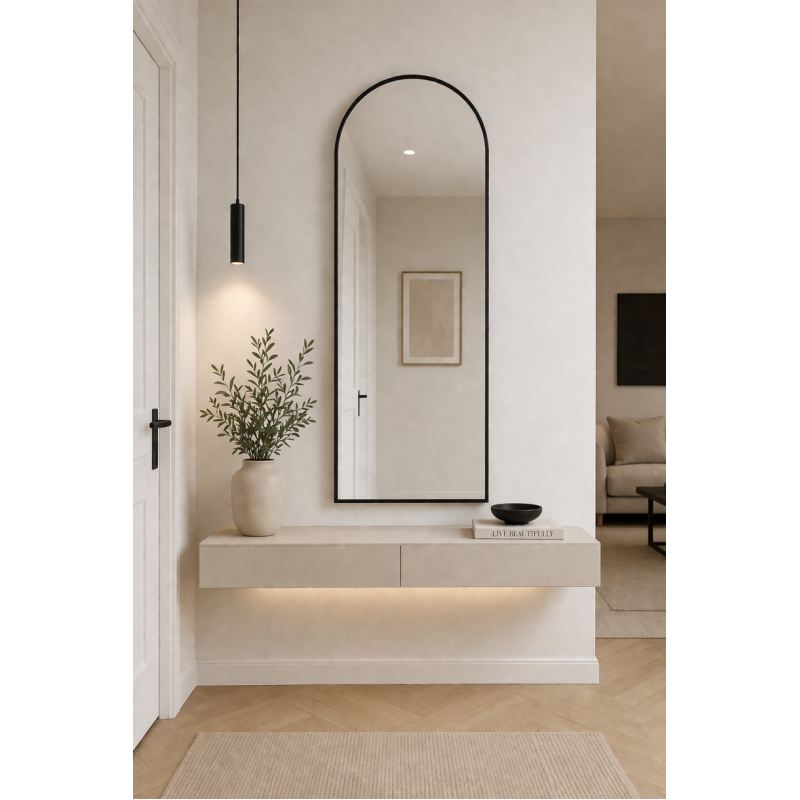 Oglinda Tip Arcada de Perete, Naimeed D7977, Rama din Aluminiu, 70x150cm, negru
