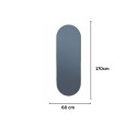 Oglinda Ovala de Perete, Naimeed D7981, Rama din Aluminiu, 60x170cm, argintiu