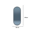 Oglinda ovala de Perete, Naimeed D7982, Rama din Aluminiu, 60x170cm, negru