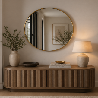 Oglinda de Perete, Naimeed D7983, Rama din Aluminiu, 60 cm, auriu