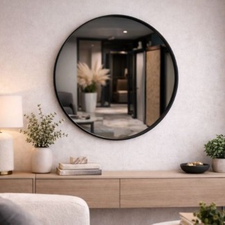 Oglinda de Perete, Naimeed D7988, Rama din Aluminiu, 80 cm, negru