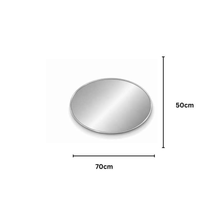 Oglinda de Perete, Naimeed D8014, Rama din Aluminiu, 50x70cm, argintiu