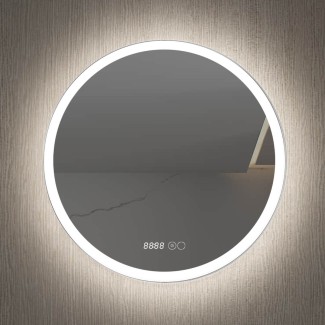 Oglinda baie, sistem iluminare LED, IP44, 80cm, D4216, Dezaburire, Touch, Ceas