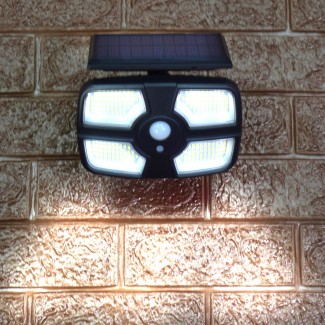 Lampa solara, cu senzor de miscare, telecomanda, lumina LED,  acumulator, Naimeed D4339, 208 LED-uri