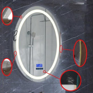 Resigilat: Oglinda de baie, RD3313-1, cu iluminare Led, Dimensiuni 49x69 cm, Functii dezaburire, Bluetooth, Ceas, Termometru Resigilat: Oglinda de baie, RD3313-1, cu iluminare Led, Dimensiuni 49x69 cm, Functii dezaburire, Bluetooth, Ceas, Termometru