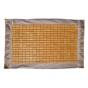Fata de perna, model din bambus, Naimeed D4923, Maro, Broderie alba Fata de perna, model din bambus, Naimeed D4923, Maro, Broderie alba