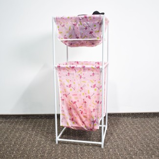 Cos de rufe, material textil, 2 niveluri, Naimeed D4839R, Roz Cos de rufe, material textil, 2 niveluri, Naimeed D4839R, Roz