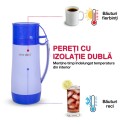 Termos, Naimeed D6418, pentru bauturi reci sau calde, Sticla si ABS, 1.8L, Albastru, 160x345x132mm