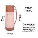 Termos, Naimeed D6413, pentru bauturi reci sau calde, Sticla si ABS, 1L, Maro, 160x300x117mm Termos, Naimeed D6413, pentru bauturi reci sau calde, Sticla si ABS, 1L, Maro, 160x300x117mm