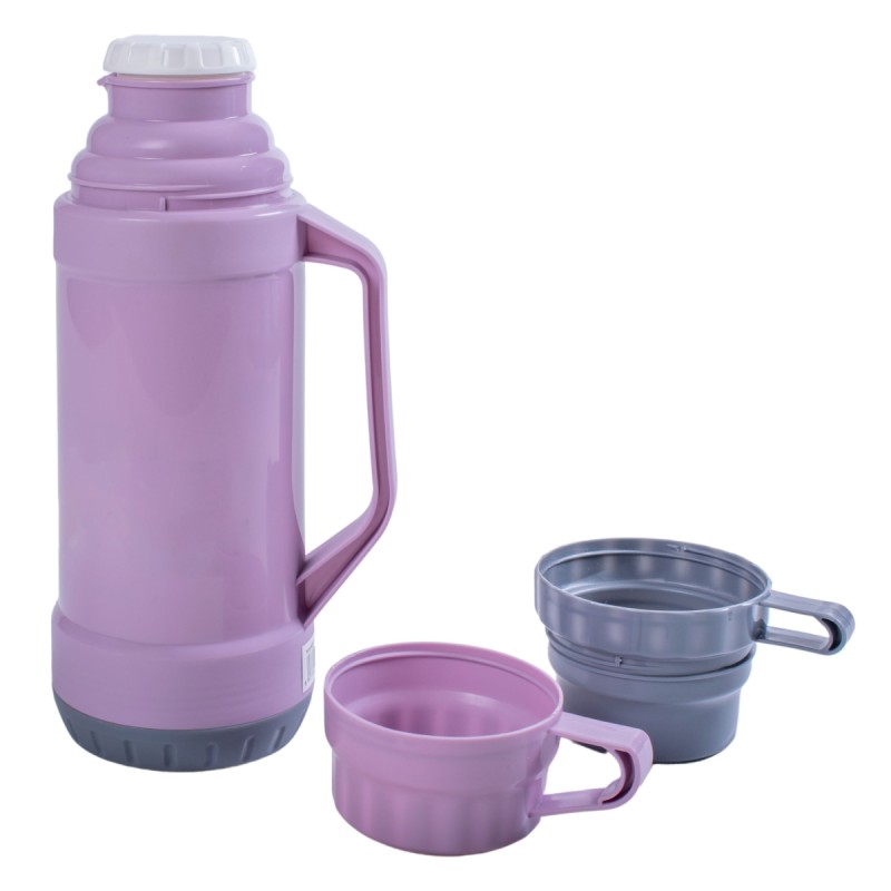 Termos, Naimeed D6417, pentru bauturi reci sau calde, Sticla si ABS, 1.8L, Mov, 160x345x130mm