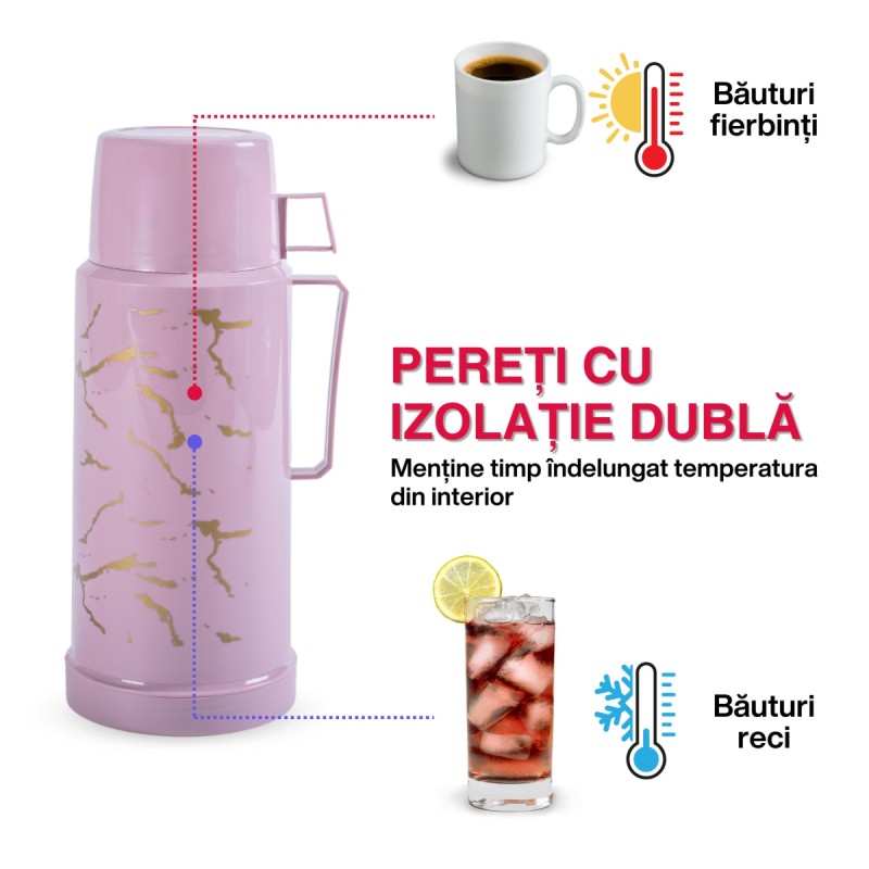 Termos, Naimeed D6416, pentru bauturi reci sau calde, Sticla si ABS, 1.8L, Mov, 160x320x135mm Termos, Naimeed D6416, pentru bauturi reci sau calde, Sticla si ABS, 1.8L, Mov, 160x320x135mm