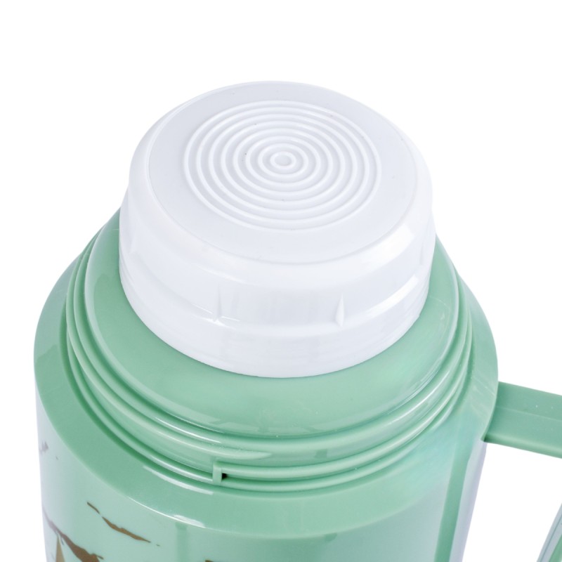 Termos, Naimeed D6416, pentru bauturi reci sau calde, Sticla si ABS, 1.8L, Verde, 160x320x135mm