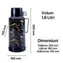 Termos, Naimeed D6416, pentru bauturi reci sau calde, Sticla si ABS, 1.8L, Negru, 160x320x135mm Termos, Naimeed D6416, pentru bauturi reci sau calde, Sticla si ABS, 1.8L, Negru, 160x320x135mm