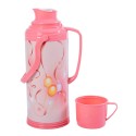 Termos, Naimeed D6420, pentru bauturi reci sau calde, Sticla si ABS, 1.2L, Roz, 120x340x170mm