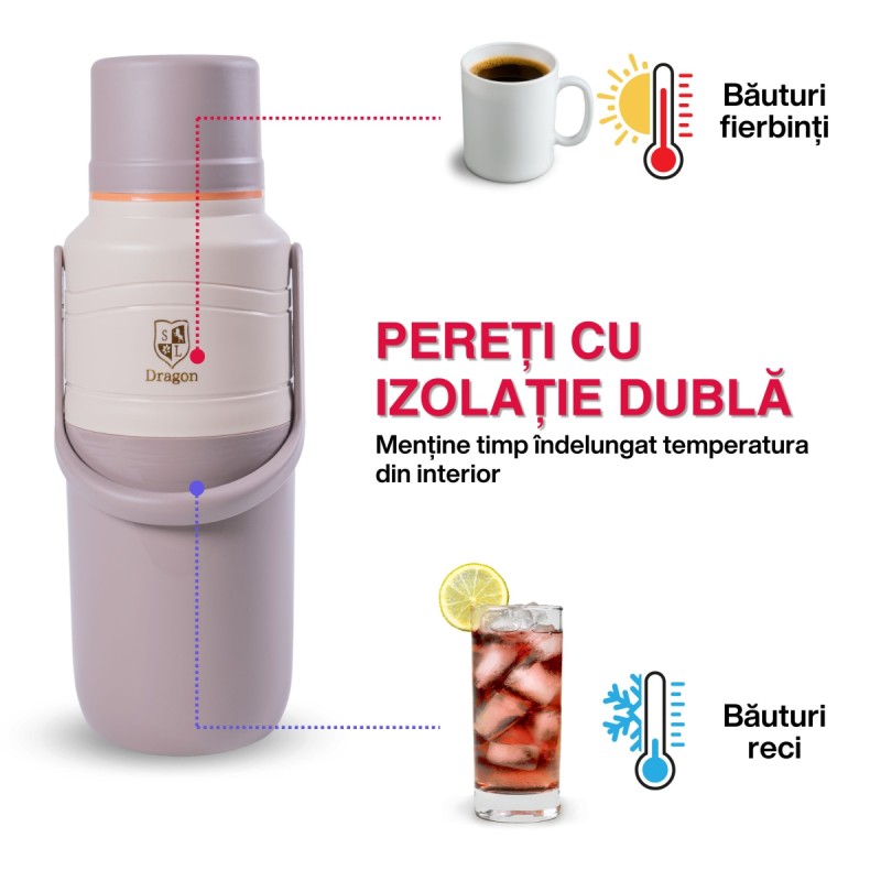 Termos, Naimeed D6421, pentru bauturi reci sau calde, Sticla si ABS, 2L, Gri, 114x400x200mm Termos, Naimeed D6421, pentru bauturi reci sau calde, Sticla si ABS, 2L, Gri, 114x400x200mm