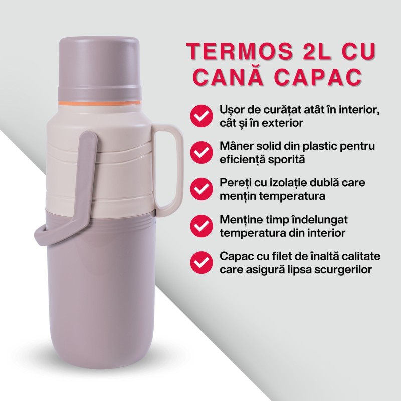 Termos, Naimeed D6421, pentru bauturi reci sau calde, Sticla si ABS, 2L, Gri, 114x400x200mm Termos, Naimeed D6421, pentru bauturi reci sau calde, Sticla si ABS, 2L, Gri, 114x400x200mm