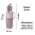 Termos, Naimeed D6421, pentru bauturi reci sau calde, Sticla si ABS, 2L, Gri, 114x400x200mm Termos, Naimeed D6421, pentru bauturi reci sau calde, Sticla si ABS, 2L, Gri, 114x400x200mm
