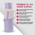 Termos, Naimeed D6421, pentru bauturi reci sau calde, Sticla si ABS, 2L, Mov, 114x400x200mm Termos, Naimeed D6421, pentru bauturi reci sau calde, Sticla si ABS, 2L, Mov, 114x400x200mm