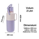 Termos, Naimeed D6421, pentru bauturi reci sau calde, Sticla si ABS, 2L, Mov, 114x400x200mm Termos, Naimeed D6421, pentru bauturi reci sau calde, Sticla si ABS, 2L, Mov, 114x400x200mm