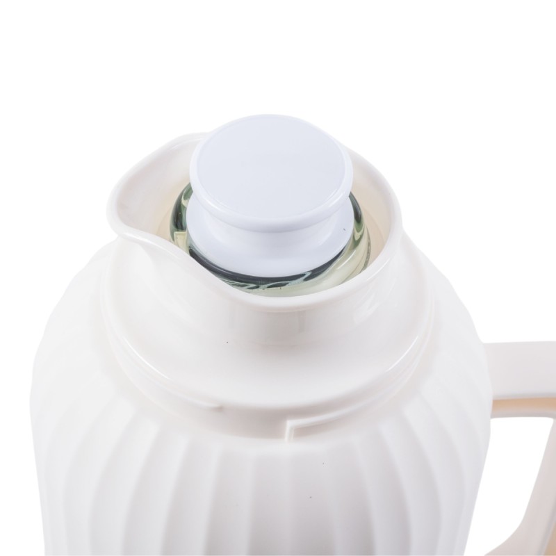Termos, Naimeed D6422, pentru bauturi reci sau calde, Sticla si ABS, 2L, Alb, 137x390x160mm