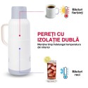 Termos, Naimeed D6422, pentru bauturi reci sau calde, Sticla si ABS, 2L, Alb, 137x390x160mm