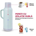 Termos, Naimeed D6422, pentru bauturi reci sau calde, Sticla si ABS, 2L, Turcoaz, 137x390x160mm
